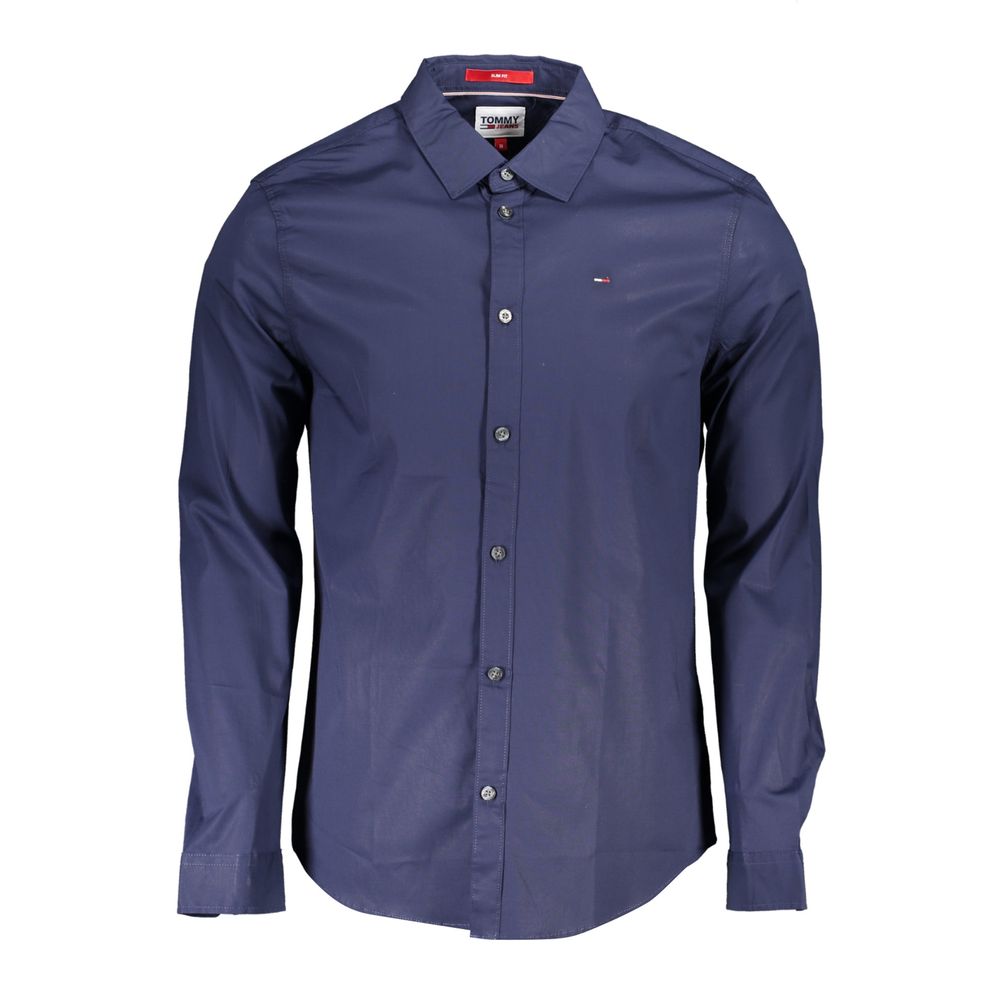 Tommy Hilfiger Blue Cotton Mens Shirt Tommy Hilfiger