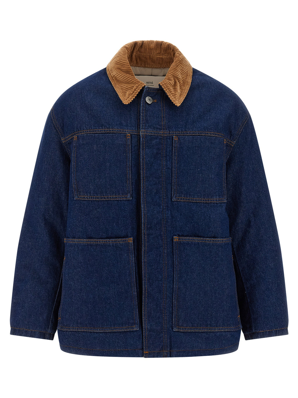 Ami Paris Blue Cotton Denim Jacket Ami Paris