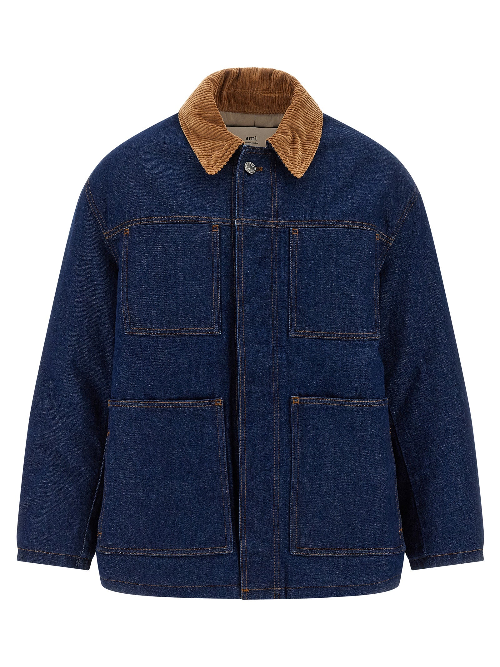 Ami Paris Blue Cotton Denim Jacket Ami Paris