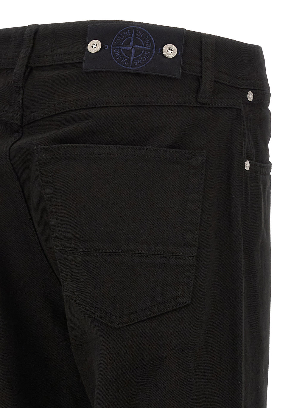 Stone Island Black Cotton Straight-Leg Jeans Stone Island