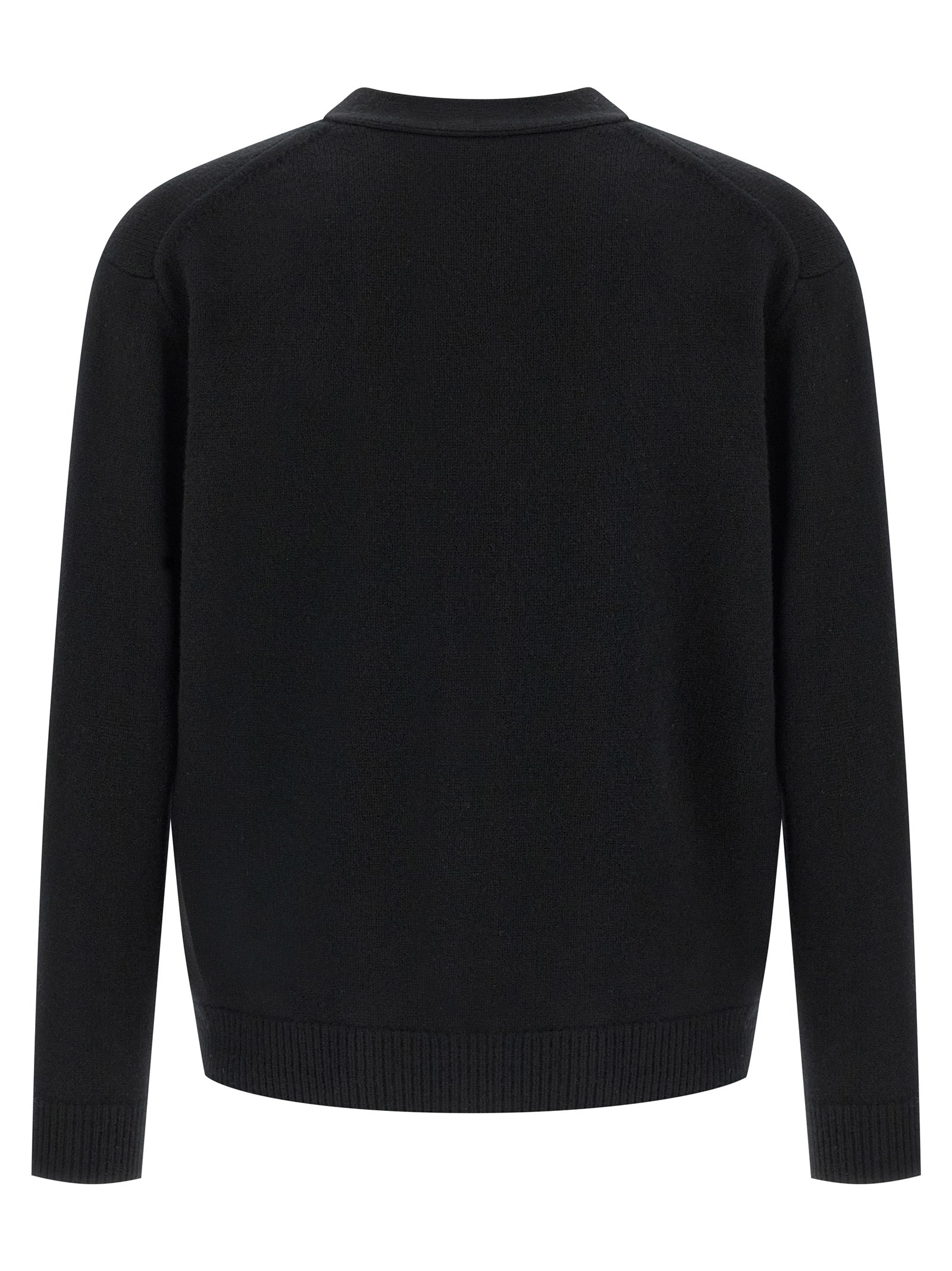 Maison Kitsuné Black Merino Wool Cardigan Maison Kitsuné
