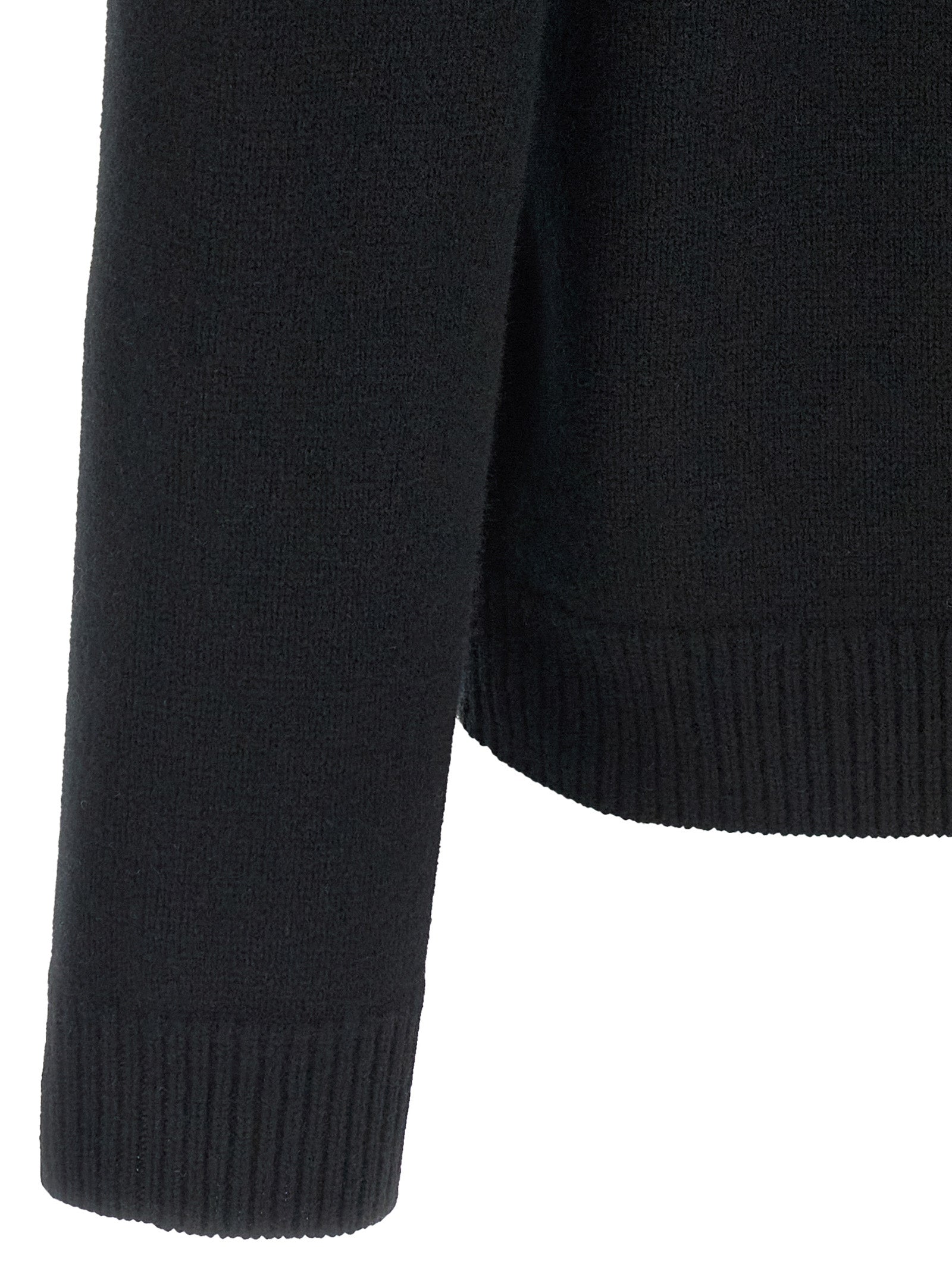 Maison Kitsuné Black Merino Wool Cardigan Maison Kitsuné
