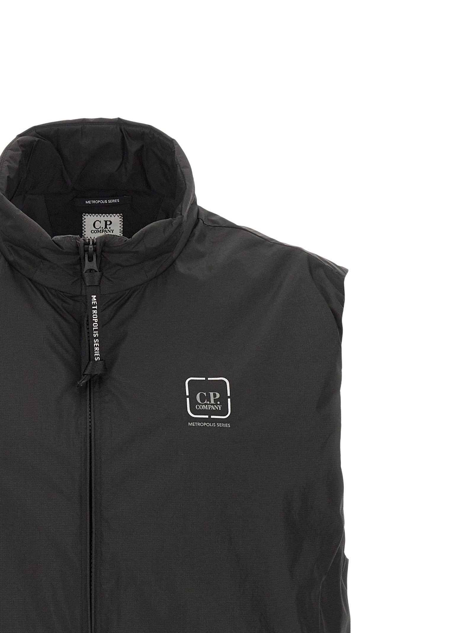C.P. Company Black Polyamide Sleeveless Jacket C.P. Company