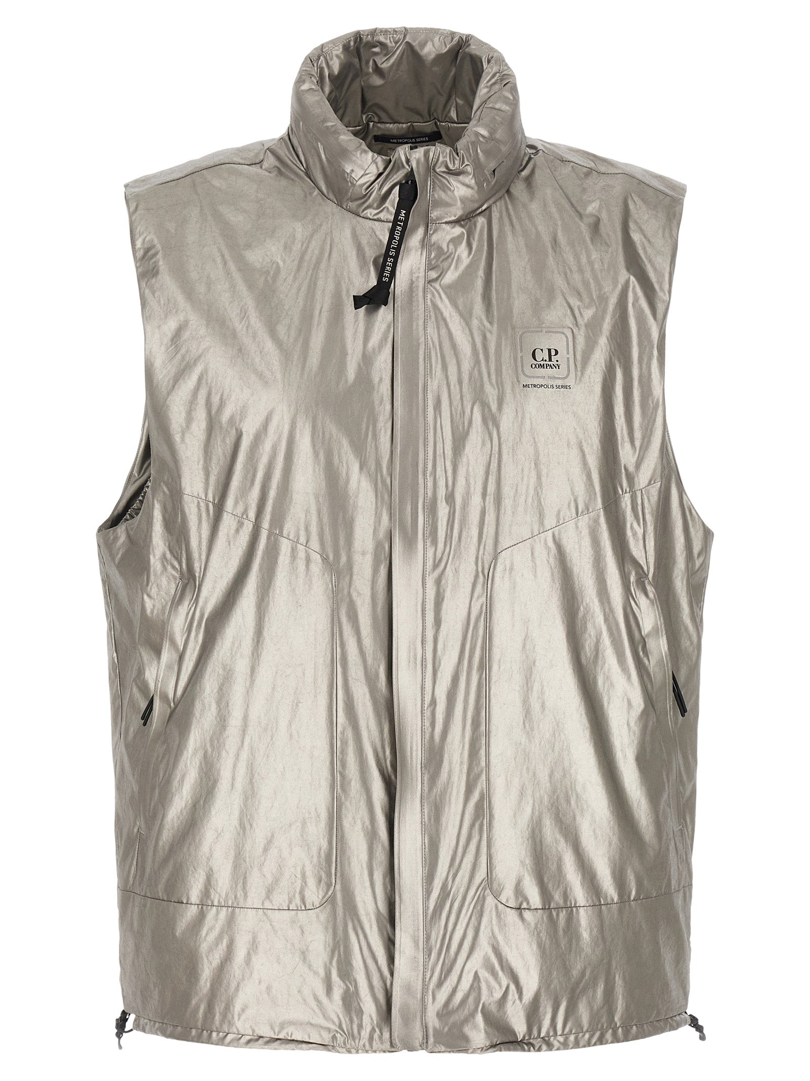 C.P. Company Silver Polyester Sleeveless Jacket C.P. Company