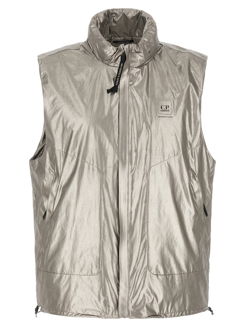 C.P. Company Silver Polyester Sleeveless Jacket C.P. Company