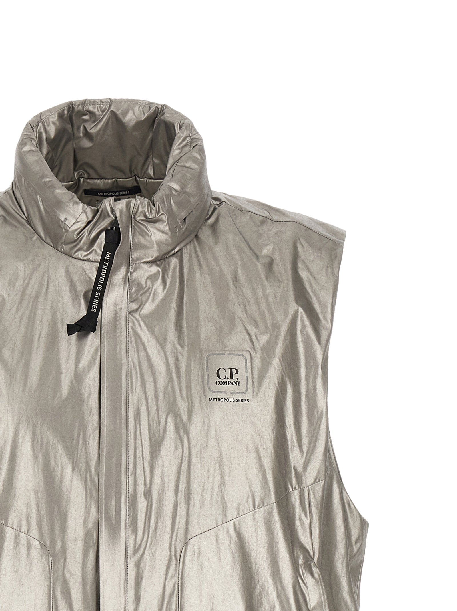C.P. Company Silver Polyester Sleeveless Jacket C.P. Company