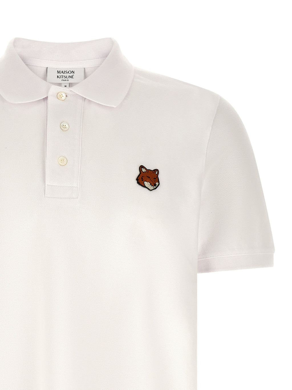 Maison Kitsuné White Cotton Polo Shirt Maison Kitsuné