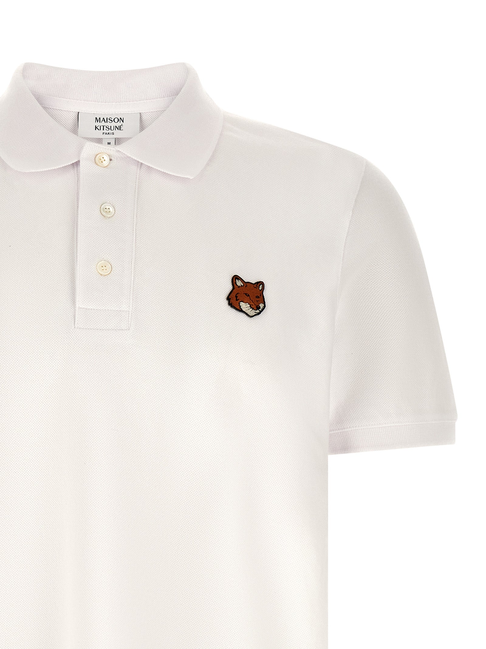 Maison Kitsuné White Cotton Polo Shirt Maison Kitsuné