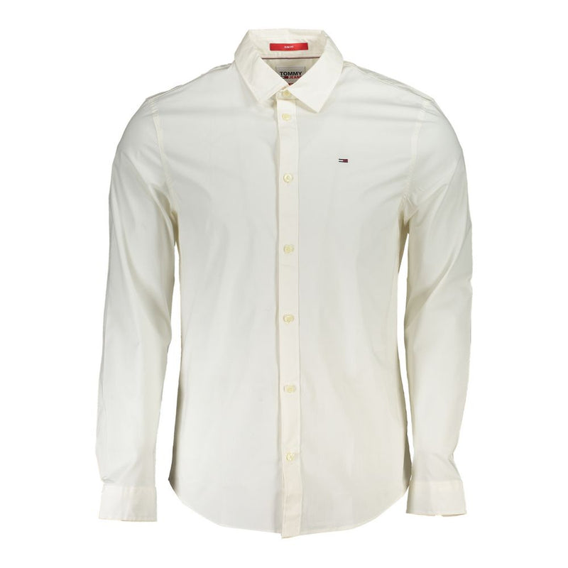 Tommy Hilfiger White Cotton Men's Shirt Tommy Hilfiger