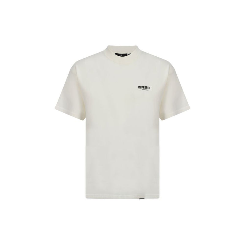 Represent White Cotton T-Shirt Represent