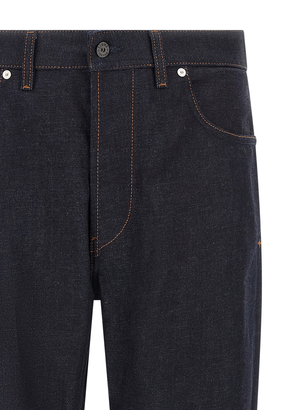 Stone Island Blue Cotton Straight-Leg Jeans Stone Island