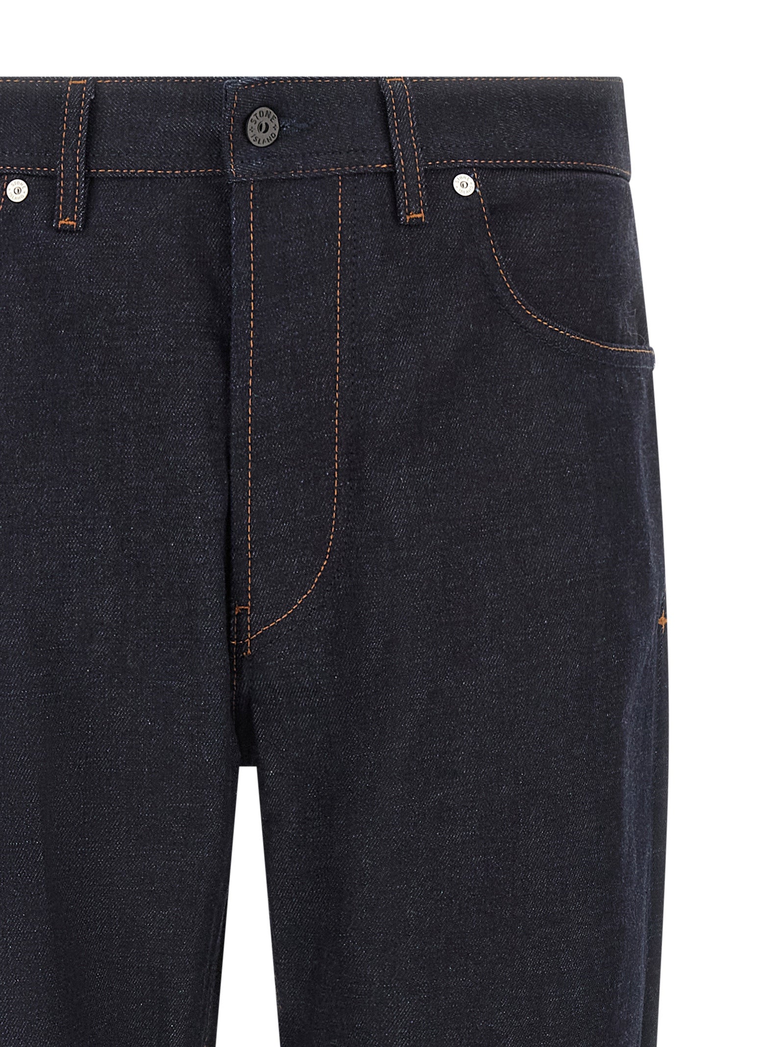 Stone Island Blue Cotton Straight-Leg Jeans Stone Island