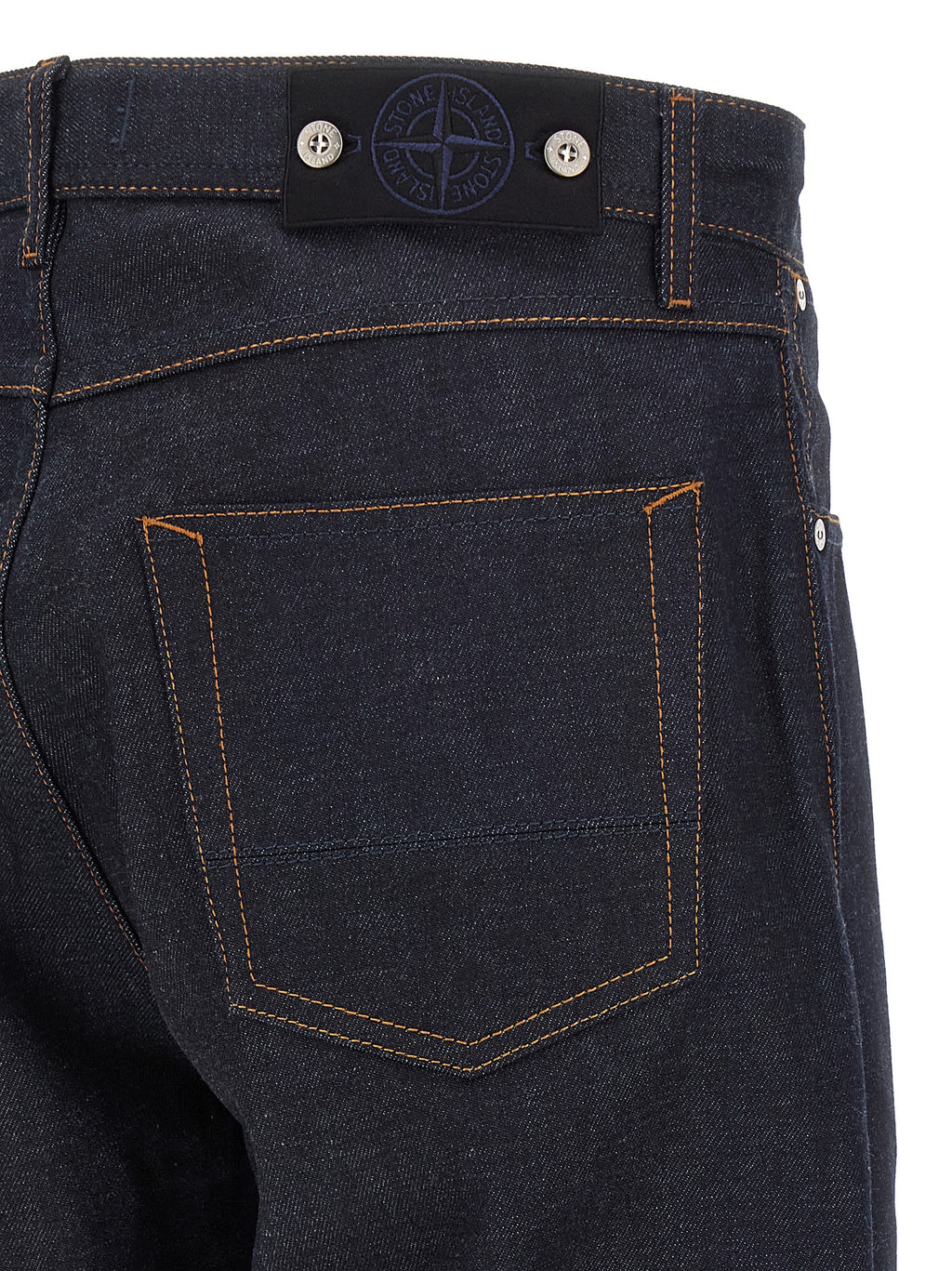 Stone Island Blue Cotton Straight-Leg Jeans Stone Island