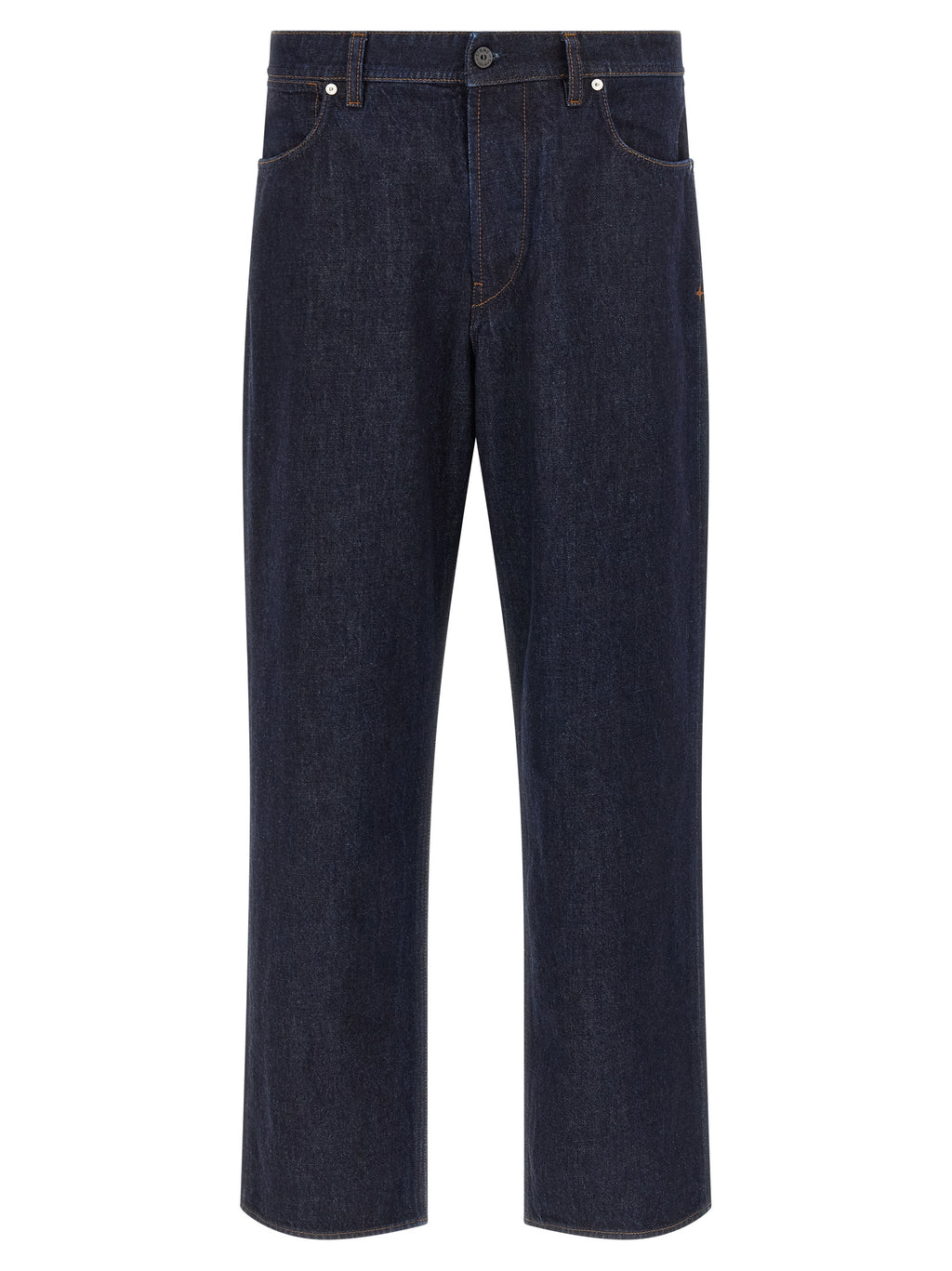 Stone Island Blue Cotton Straight-Leg Jeans Stone Island
