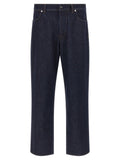 Stone Island Blue Cotton Straight-Leg Jeans Stone Island