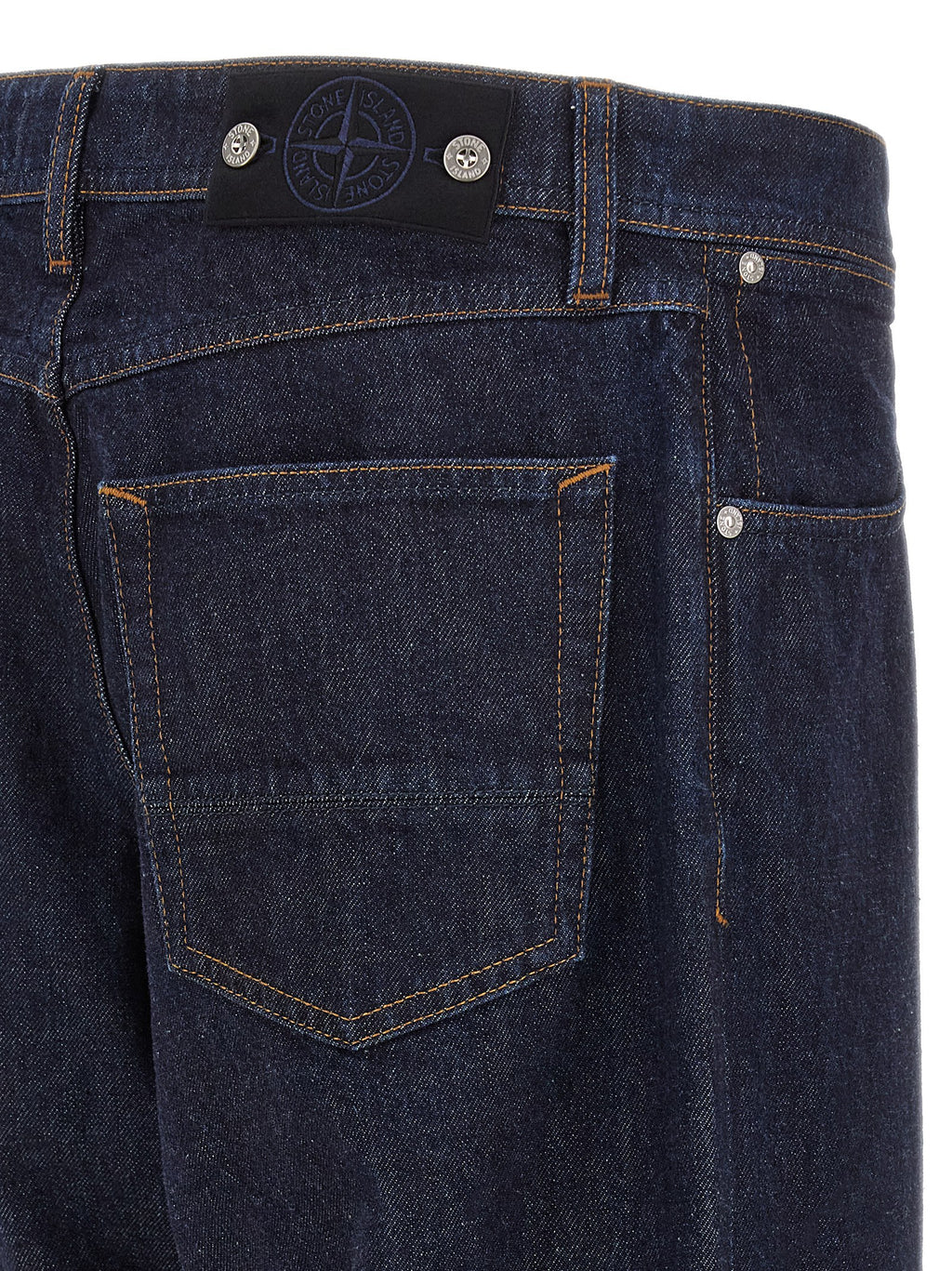 Stone Island Blue Cotton Straight-Leg Jeans Stone Island
