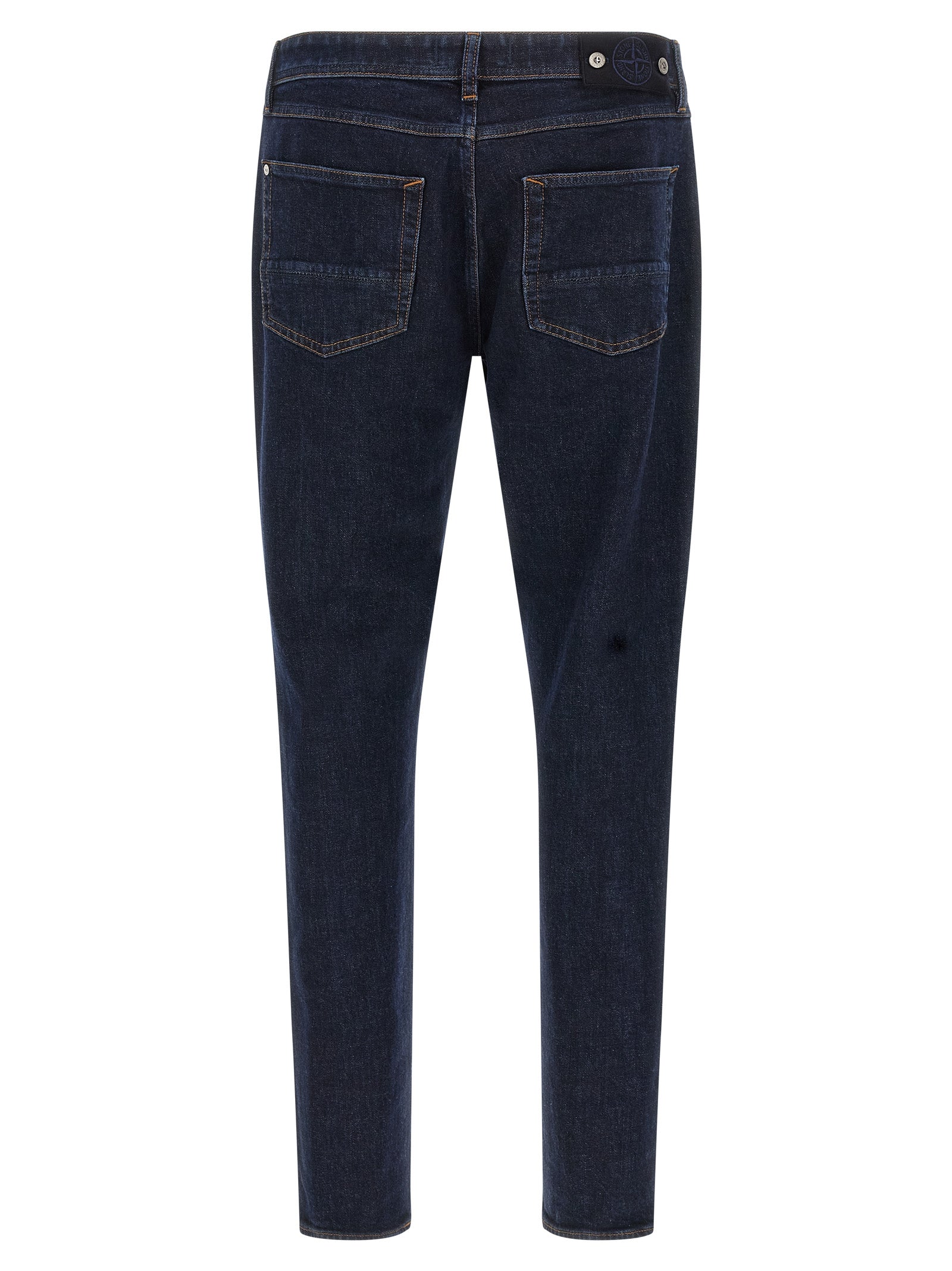 Stone Island Blue Cotton Straight-Leg Jeans Stone Island