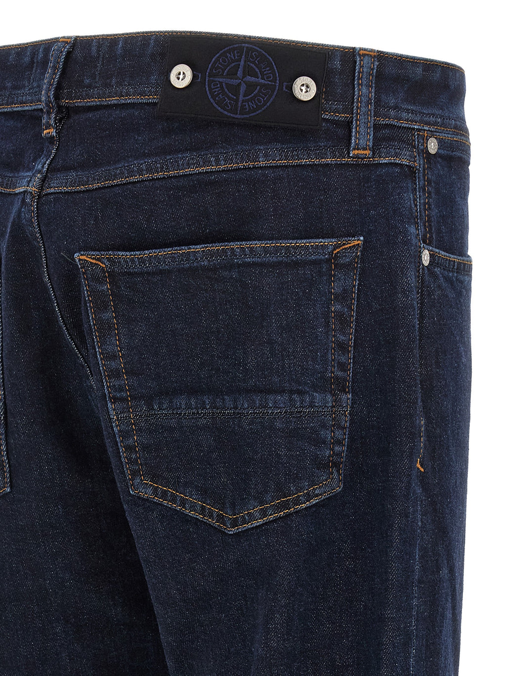 Stone Island Blue Cotton Straight-Leg Jeans Stone Island