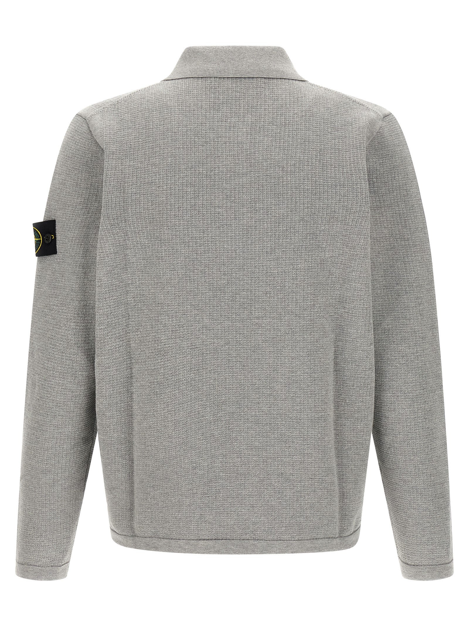 Stone Island Gray Cotton Polo Shirt Stone Island