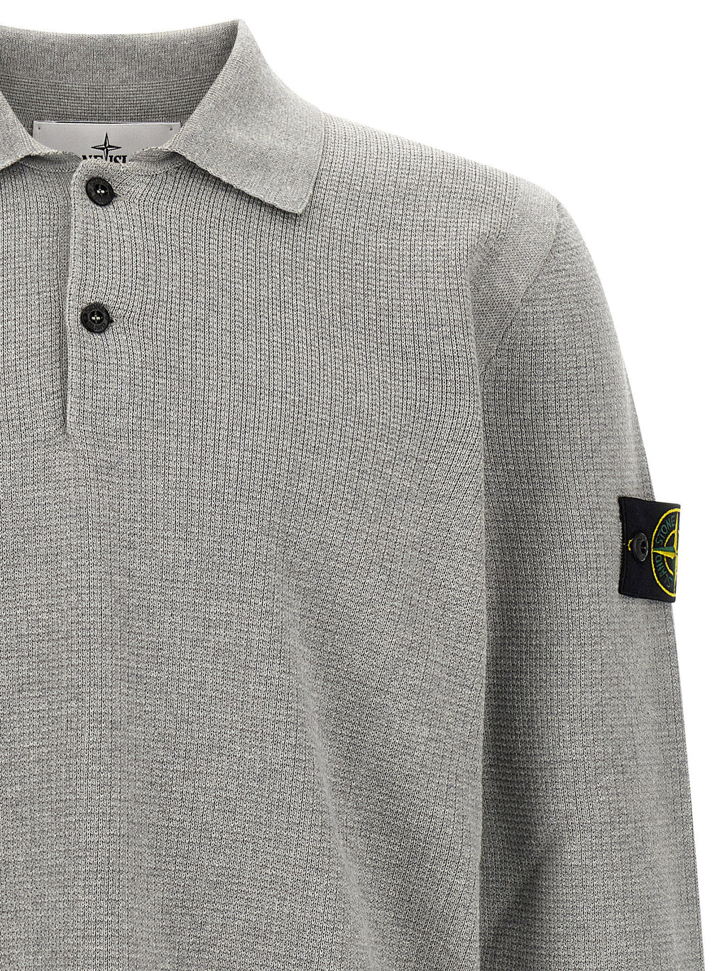 Stone Island Gray Cotton Polo Shirt Stone Island