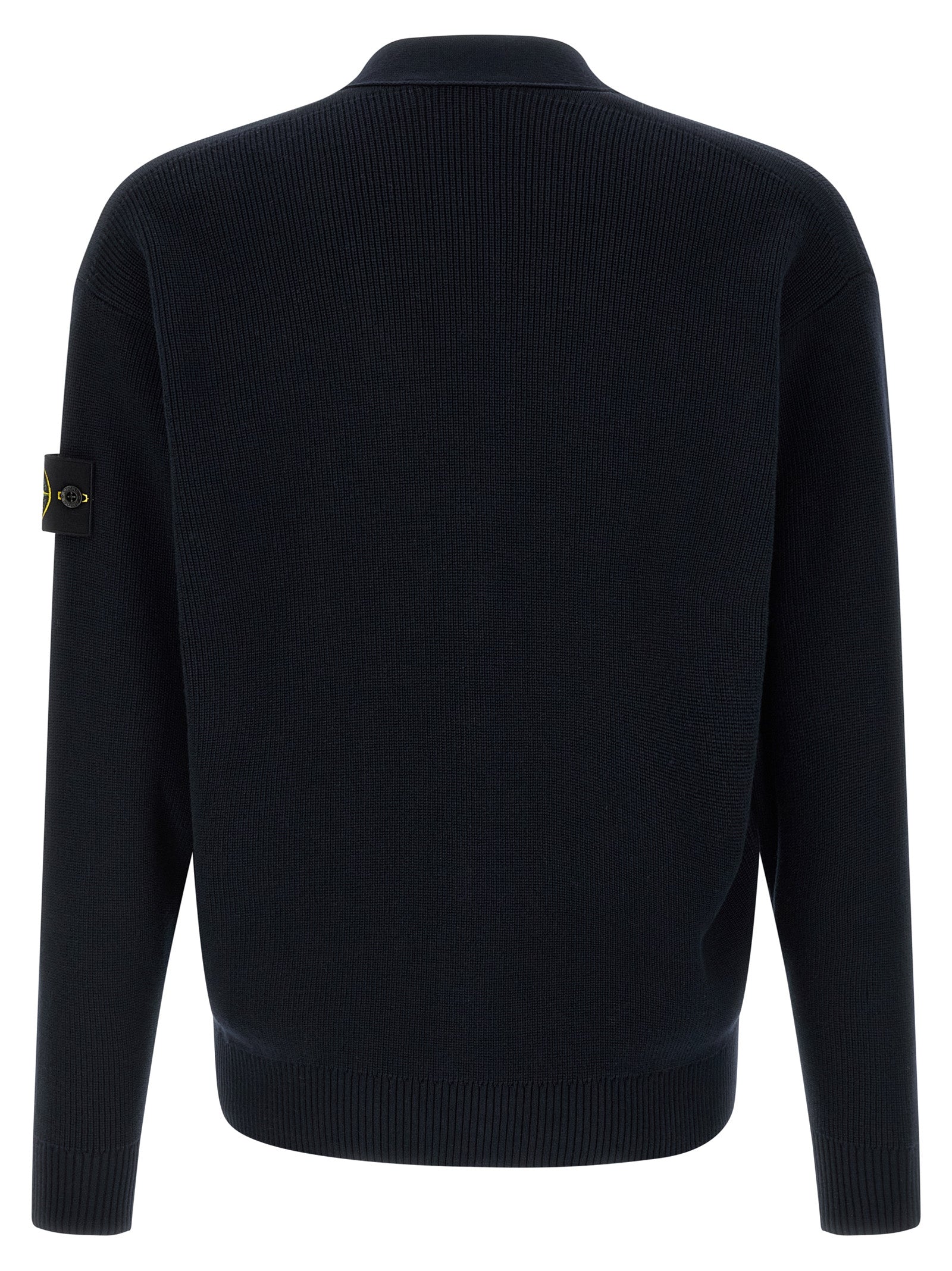 Stone Island Blue Cotton Cardigan Stone Island