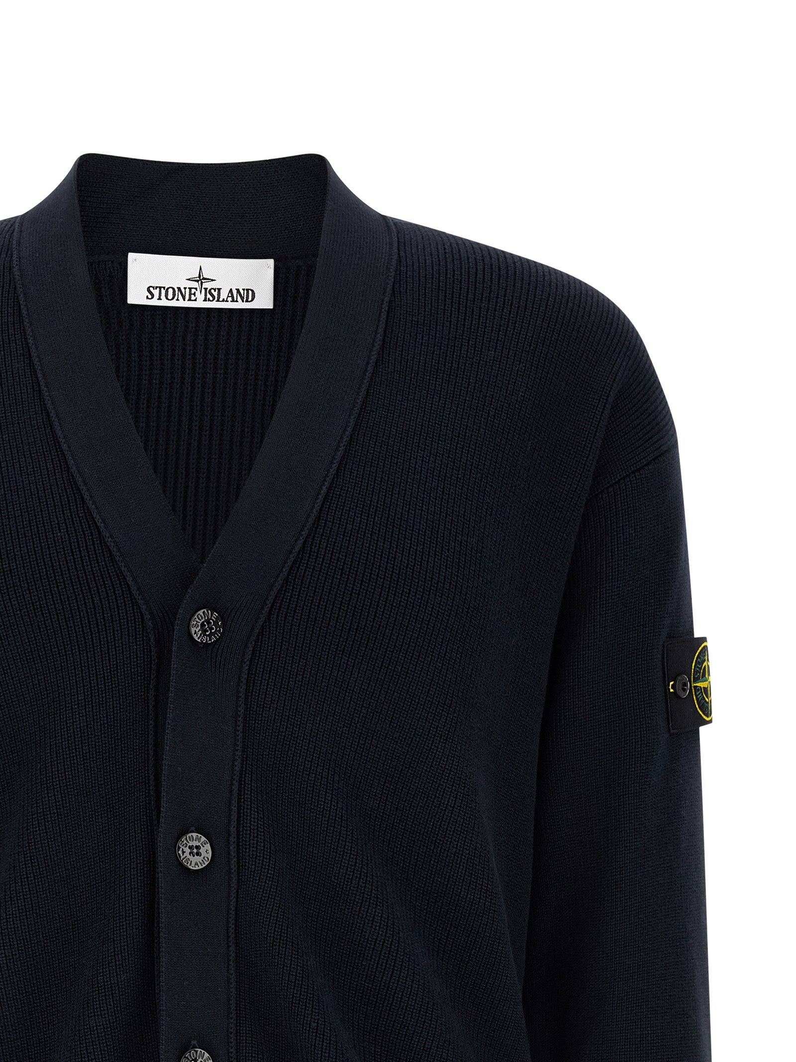 Stone Island Blue Cotton Cardigan Stone Island