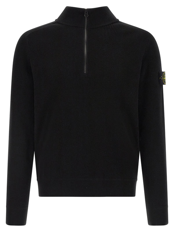 Stone Island Black Cotton Cardigan Stone Island