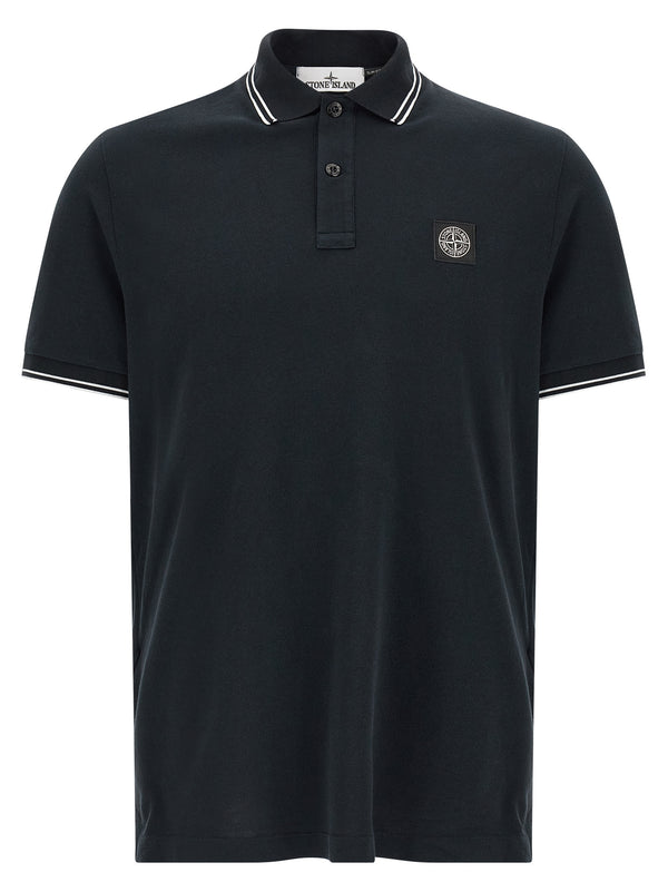 Stone Island Blue Cotton Polo Shirt Stone Island