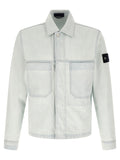 Stone Island Blue Cotton Denim Jacket Stone Island