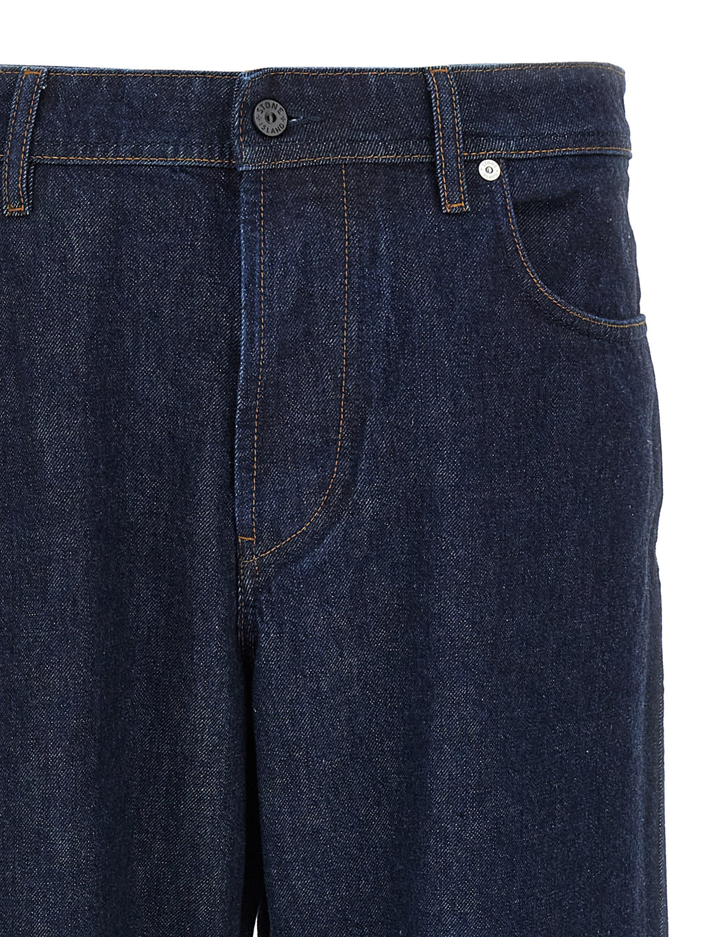 Stone Island Blue Cotton Relaxed Fit Jeans Stone Island