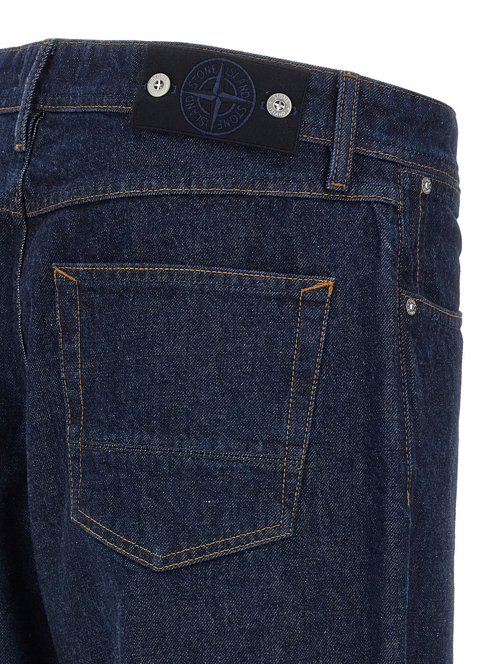 Stone Island Blue Cotton Relaxed Fit Jeans Stone Island