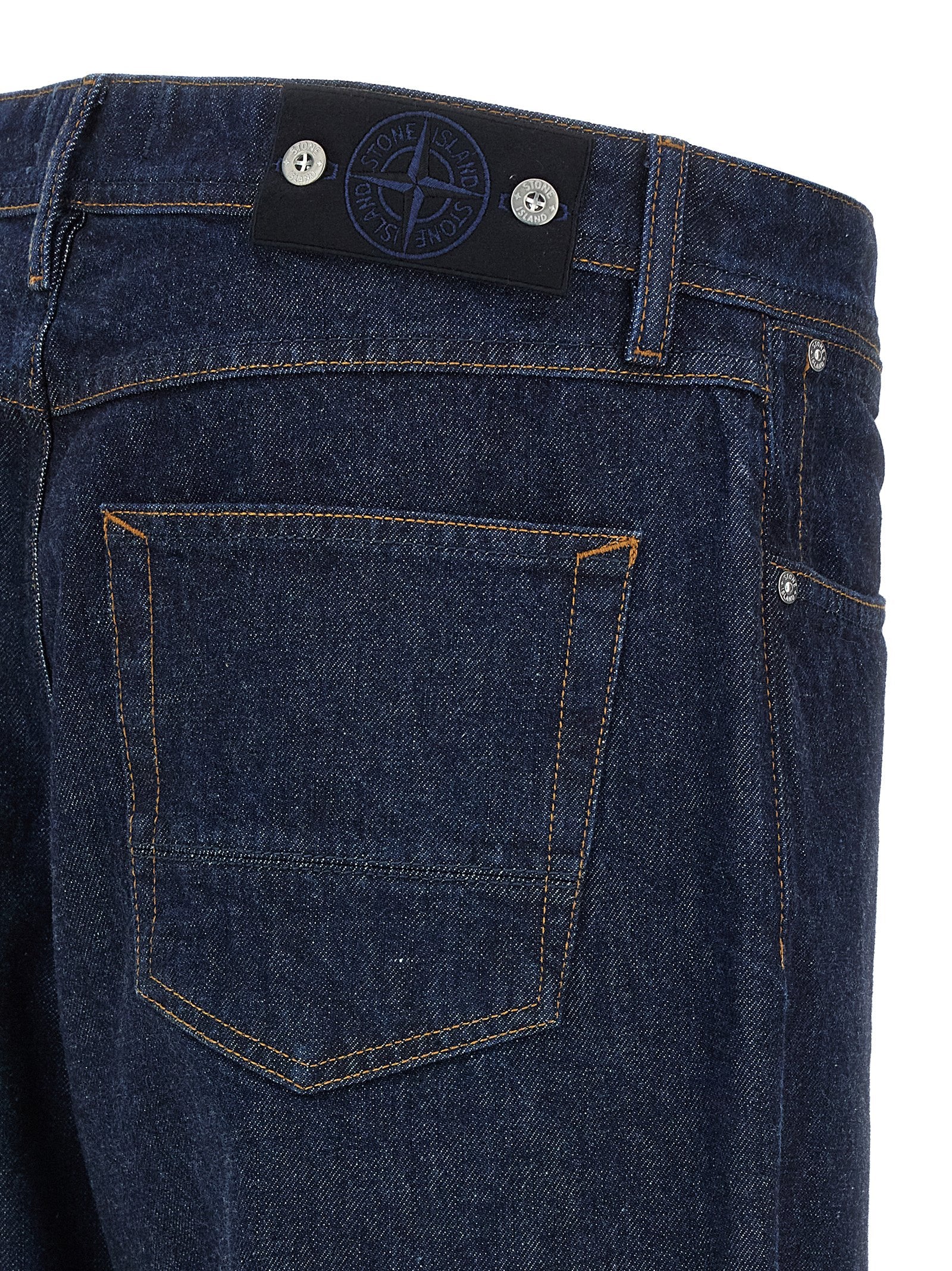 Stone Island Blue Cotton Relaxed Fit Jeans Stone Island