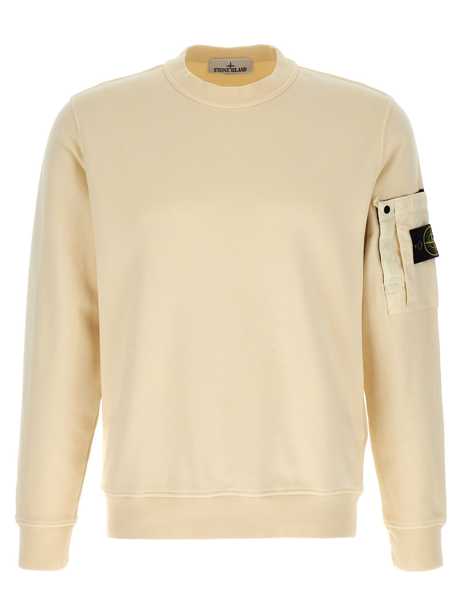Stone Island Beige Cotton Sweatshirt Stone Island