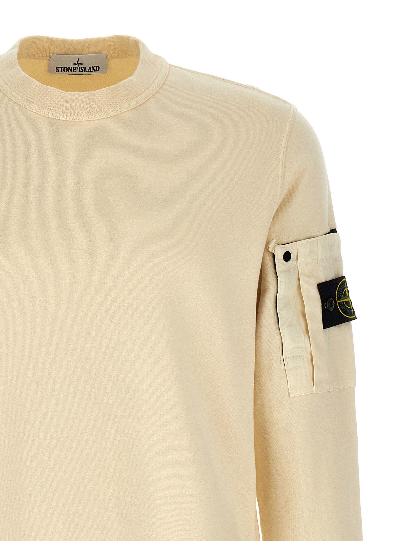 Stone Island Beige Cotton Sweatshirt Stone Island