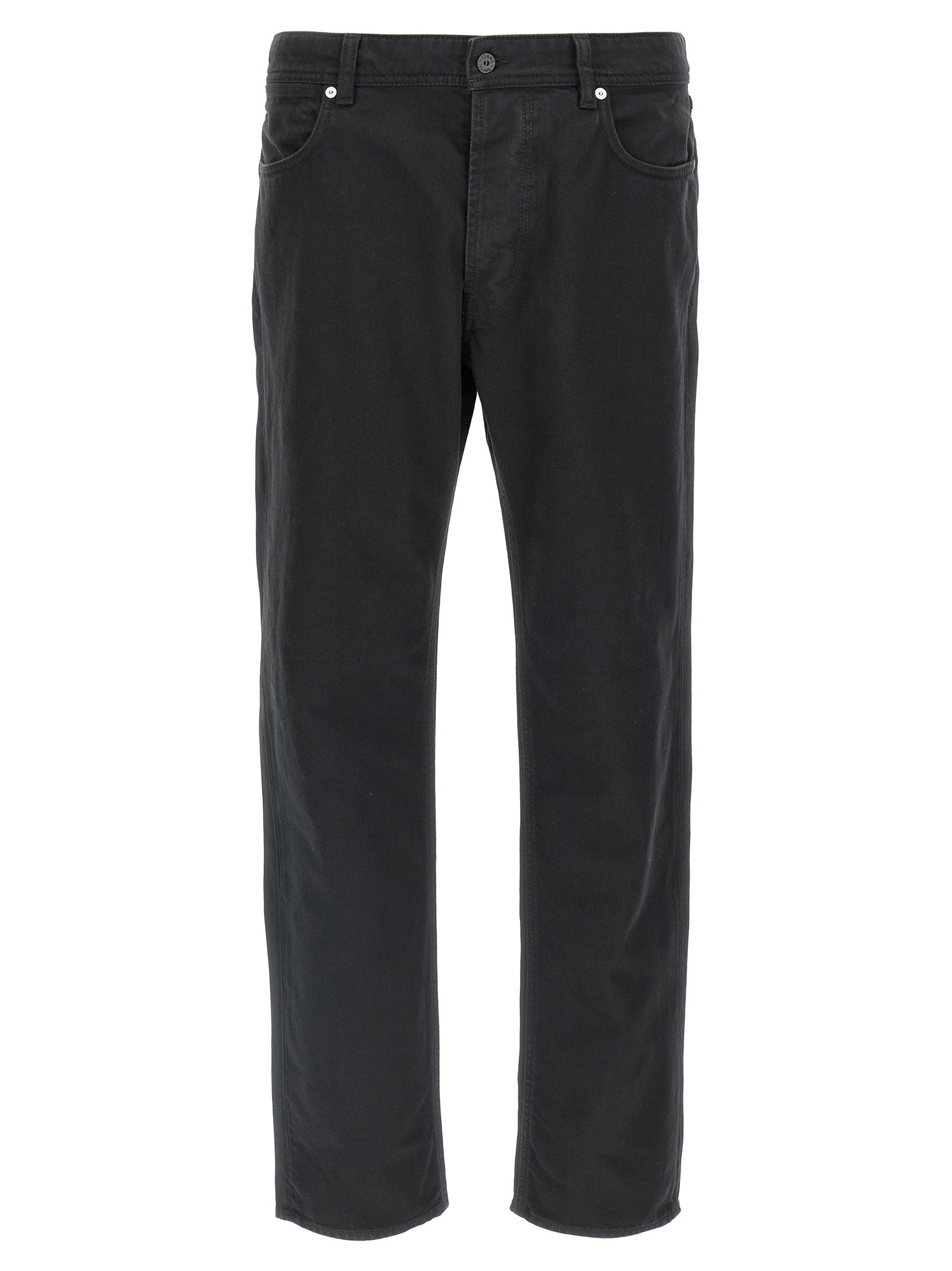 Stone Island Black Cotton Straight-Leg Jeans Stone Island