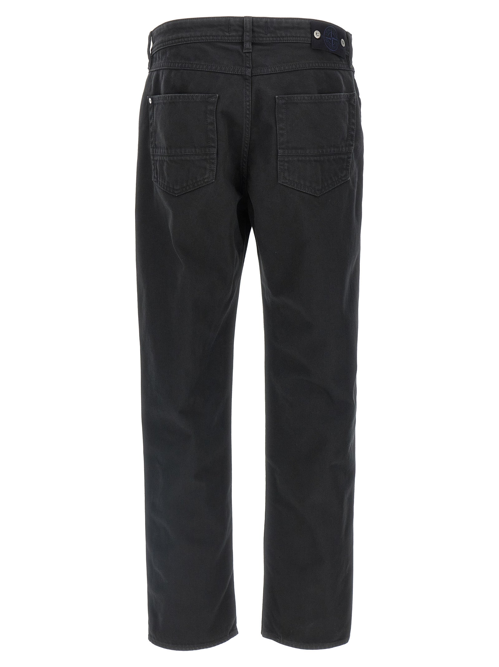 Stone Island Black Cotton Straight-Leg Jeans Stone Island