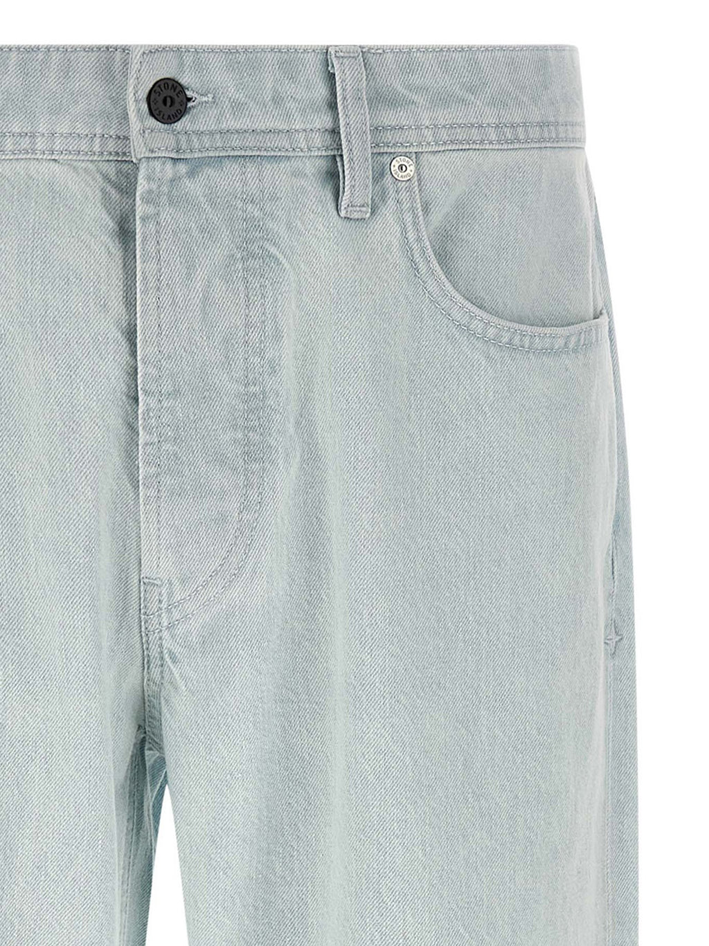 Stone Island Blue Cotton Straight-Leg Jeans Stone Island