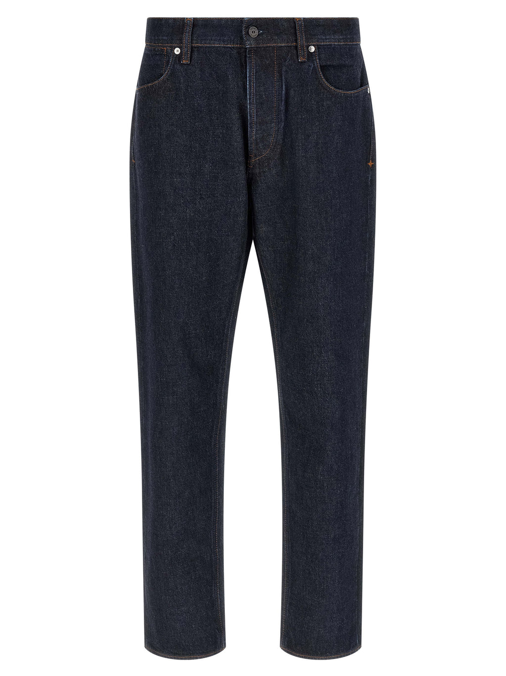 Stone Island Blue Cotton Straight-Leg Jeans Stone Island