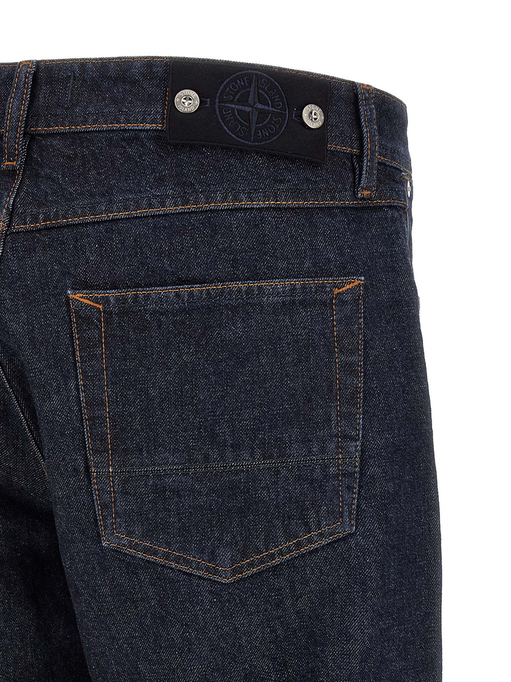 Stone Island Blue Cotton Straight-Leg Jeans Stone Island