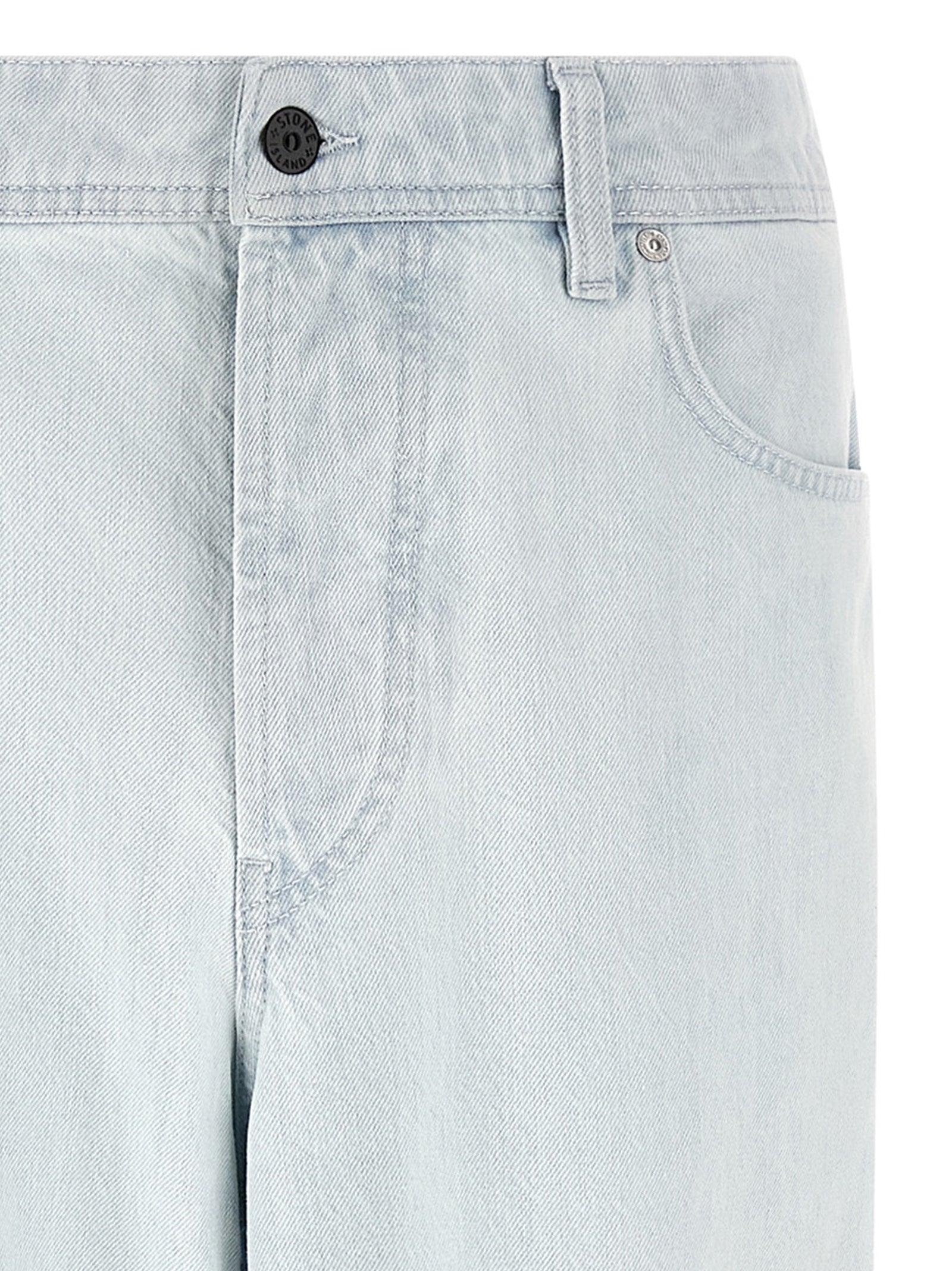 Stone Island Blue Cotton Straight-Leg Jeans Stone Island
