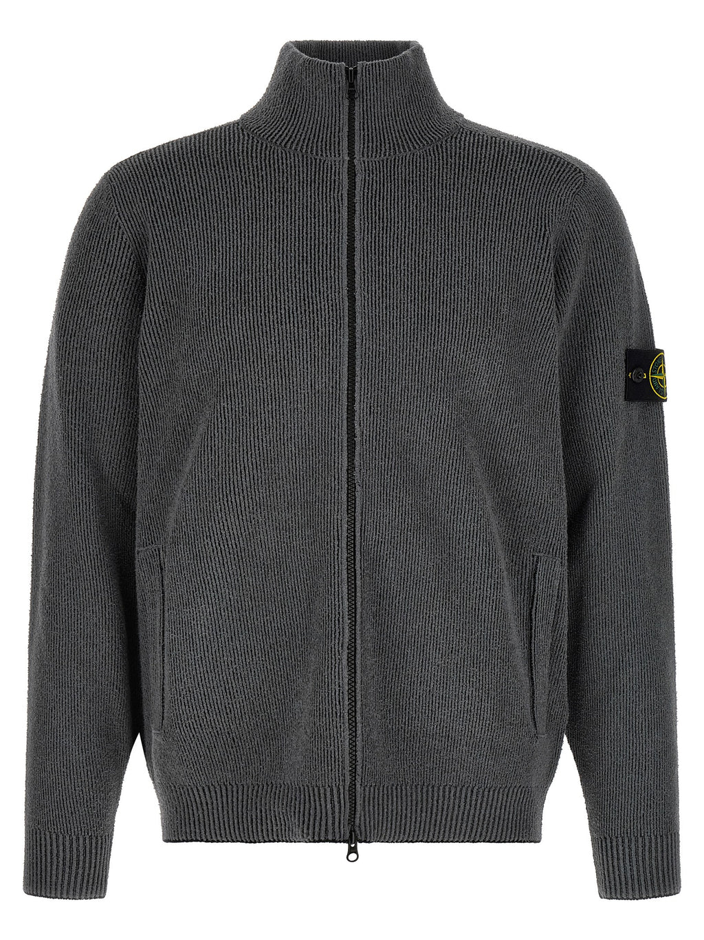 Stone Island Gray Cotton Cardigan Stone Island
