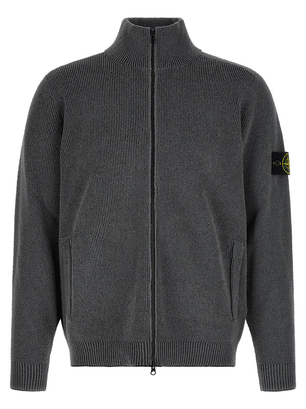 Stone Island Gray Cotton Cardigan Stone Island