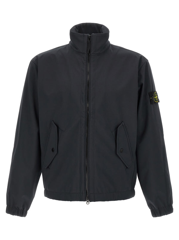 Stone Island Blue Polyester Shell Jacket Stone Island