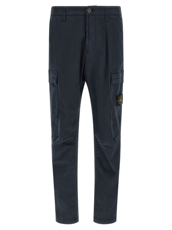 Stone Island Blue Cotton Cargo Pants Stone Island