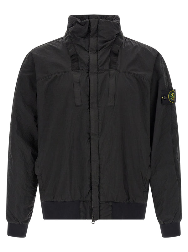 Stone Island Black Polyamide Bomber Stone Island