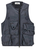 Stone Island Blue Cotton Sleeveless Jacket Stone Island