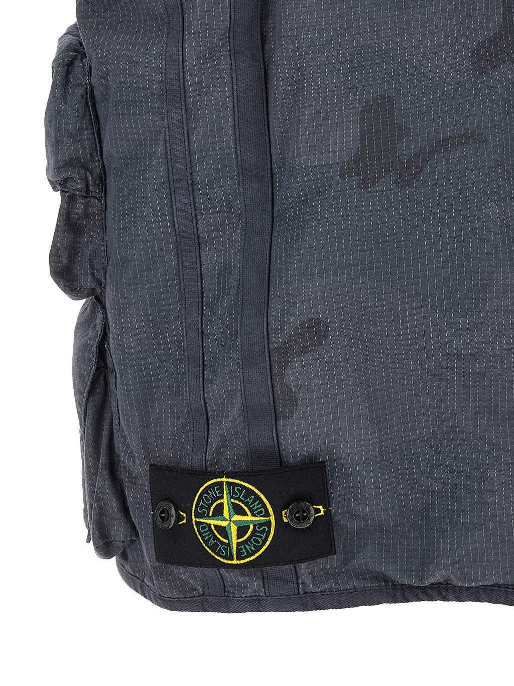 Stone Island Blue Cotton Sleeveless Jacket Stone Island