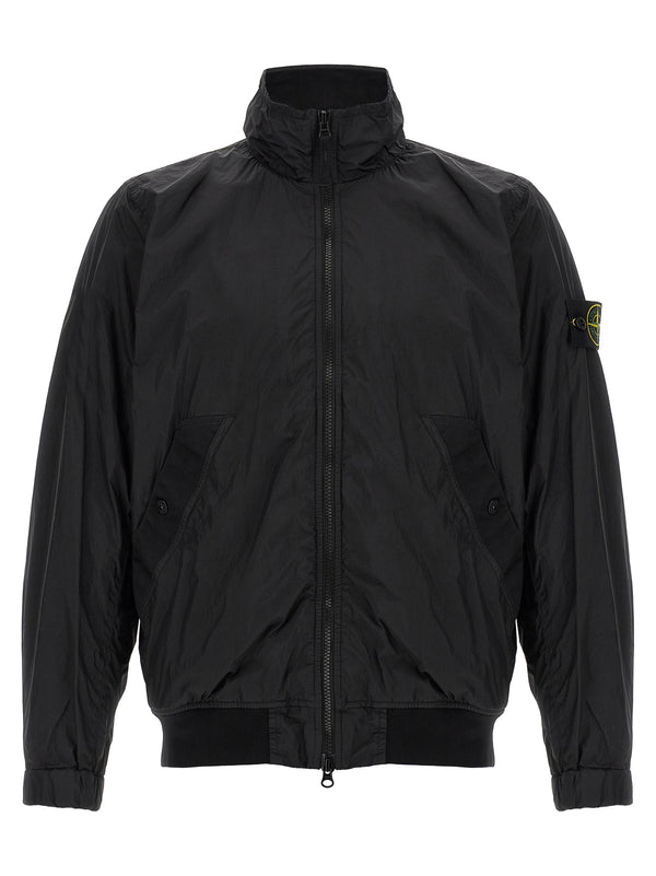 Stone Island Black Polyamide Full-Length Jacket Stone Island