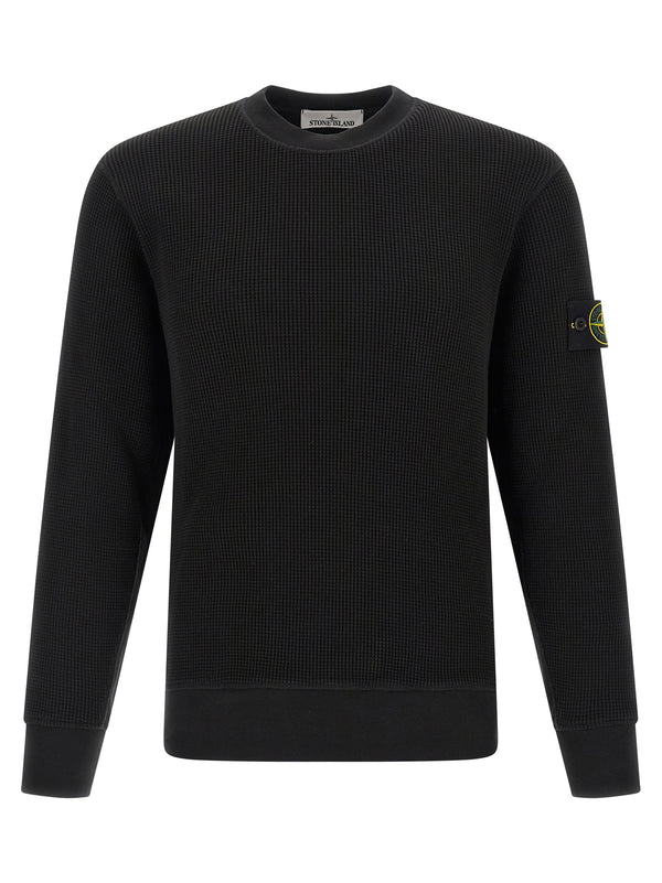 Stone Island Black Cotton Sweatshirt Stone Island