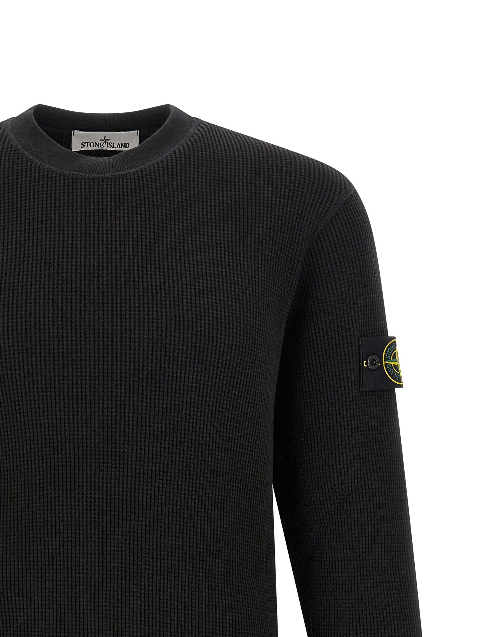Stone Island Black Cotton Sweatshirt Stone Island